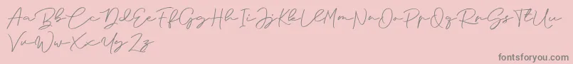 Anjel Signature For Personal Use Font – Gray Fonts on Pink Background