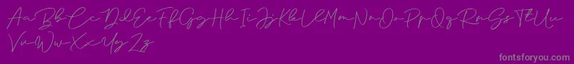 フォントAnjel Signature For Personal Use – 紫の背景に灰色の文字
