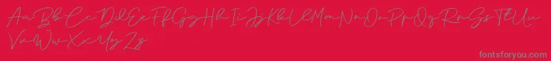 Anjel Signature For Personal Use Font – Gray Fonts on Red Background