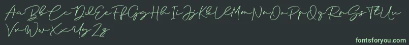 Anjel Signature For Personal Use Font – Green Fonts on Black Background