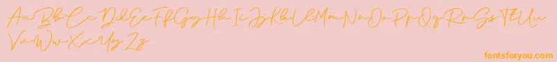 More about Anjel Signature For Personal Use Font Anjel Signature For Personal Use Font – Orange Fonts on Pink Background