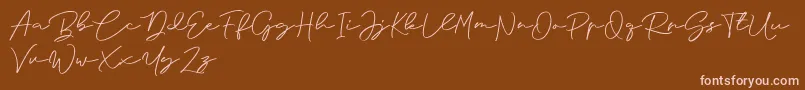 Fonte Anjel Signature For Personal Use – fontes rosa em um fundo marrom