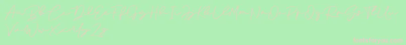 Anjel Signature For Personal Use-fontti – vaaleanpunaiset fontit vihreällä taustalla