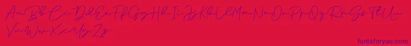 Fonte Anjel Signature For Personal Use – fontes roxas em um fundo vermelho