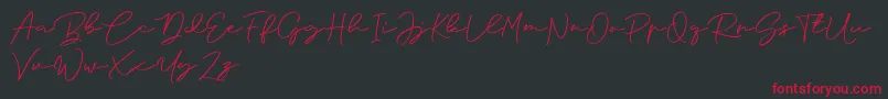 Anjel Signature For Personal Use Font – Red Fonts on Black Background