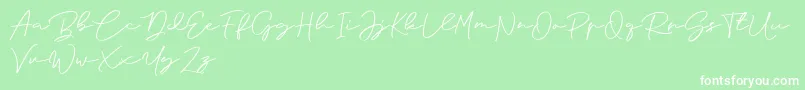 Czcionka Anjel Signature For Personal Use – białe czcionki na zielonym tle