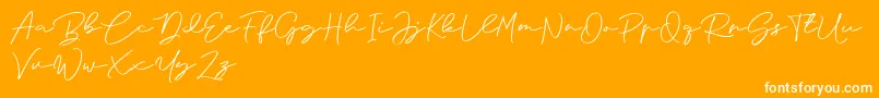 Anjel Signature For Personal Use Font – White Fonts on Orange Background