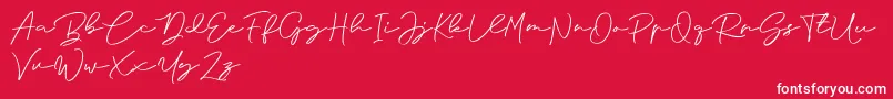 Anjel Signature For Personal Use Font – White Fonts on Red Background