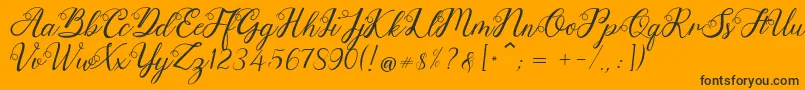 Anjelina Font – Black Fonts on Orange Background