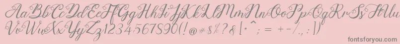 Anjelina-Schriftart – Graue Schriften auf rosa Hintergrund