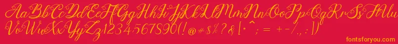 Anjelina Font – Orange Fonts on Red Background