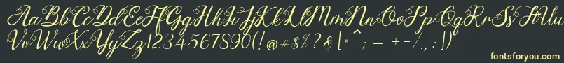 Anjelina Font – Yellow Fonts on Black Background