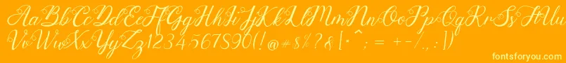 Anjelina-Schriftart – Gelbe Schriften auf orangefarbenem Hintergrund