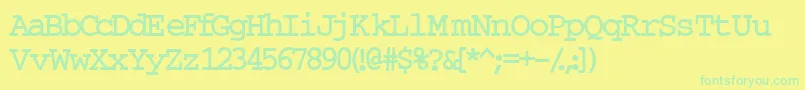 InuktitutlightsskBold Font – Green Fonts on Yellow Background