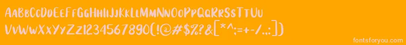 フォントAnjellic Sans – オレンジの背景にピンクのフォント