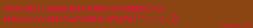 Anjellic Sans Font – Red Fonts on Brown Background