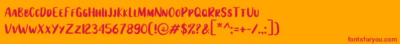 Anjellic Sans Font – Red Fonts on Orange Background