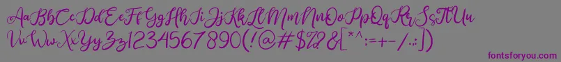 Anjellic Font – Purple Fonts on Gray Background