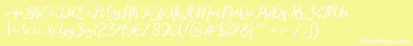 Anjellic Font – White Fonts on Yellow Background