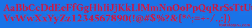 Czcionka Anko PersonalUse Bold – czerwone czcionki na niebieskim tle