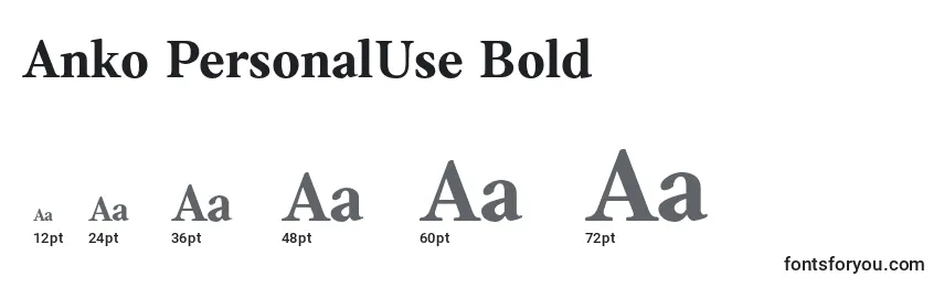Размеры шрифта Anko PersonalUse Bold