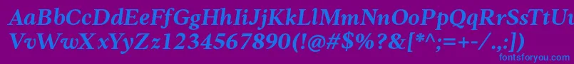 Anko PersonalUse BoldItalic-Schriftart – Blaue Schriften auf violettem Hintergrund