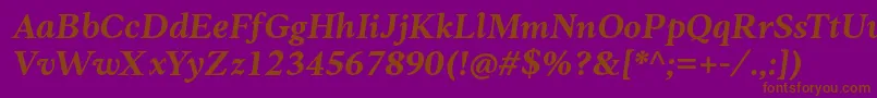 Anko PersonalUse BoldItalic-Schriftart – Braune Schriften auf violettem Hintergrund