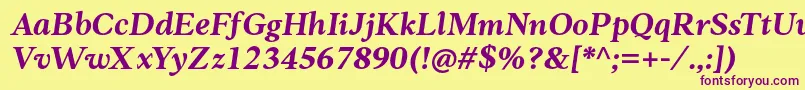 Anko PersonalUse BoldItalic Font – Purple Fonts on Yellow Background