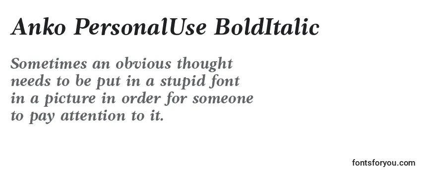 Anko PersonalUse BoldItalic Font