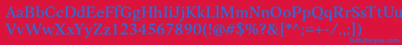 Anko PersonalUse Medium-fontti – siniset fontit punaisella taustalla