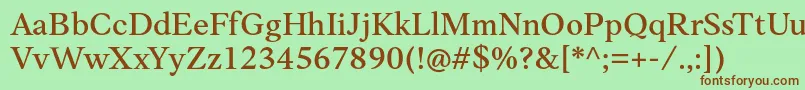 Шрифт Anko PersonalUse Medium – коричневые шрифты на зелёном фоне