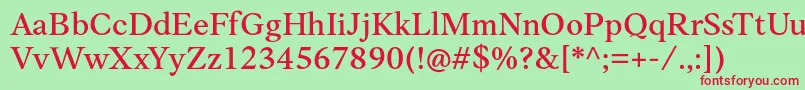 Шрифт Anko PersonalUse Medium – красные шрифты на зелёном фоне