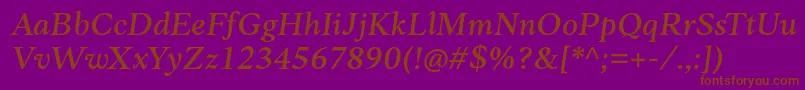 Anko PersonalUse MediumItalic Font – Brown Fonts on Purple Background