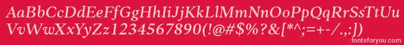 Anko PersonalUse MediumItalic-fontti – vaaleanpunaiset fontit punaisella taustalla