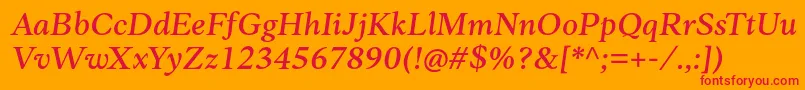 Anko PersonalUse MediumItalic-Schriftart – Rote Schriften auf orangefarbenem Hintergrund