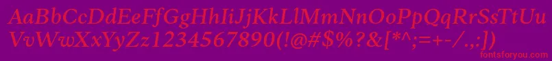 Anko PersonalUse MediumItalic Font – Red Fonts on Purple Background