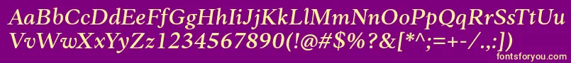 Anko PersonalUse MediumItalic Font – Yellow Fonts on Purple Background