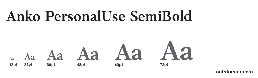 Размеры шрифта Anko PersonalUse SemiBold
