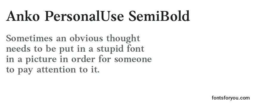 Review of the Anko PersonalUse SemiBold Font