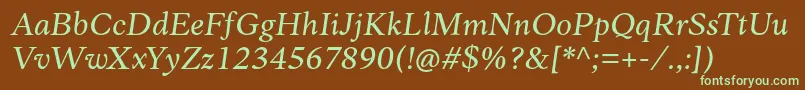 AnkoPersonalUse RegularItalic Font – Green Fonts on Brown Background