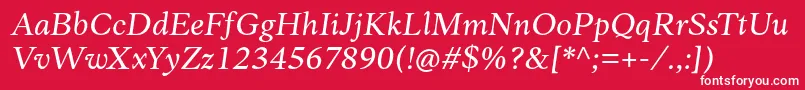 フォントAnkoPersonalUse RegularItalic – 赤い背景に白い文字