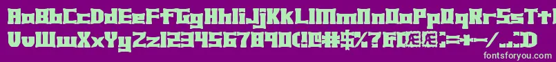 XhumeBrk Font – Green Fonts on Purple Background