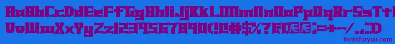 XhumeBrk Font – Purple Fonts on Blue Background