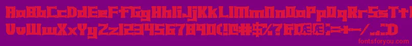 XhumeBrk Font – Red Fonts on Purple Background