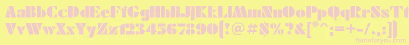 フォントFte – ピンクのフォント、黄色の背景