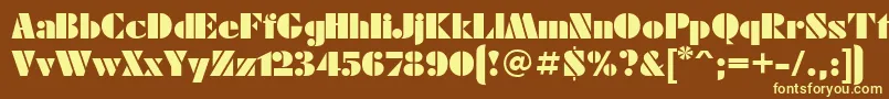 Fte-fontti – keltaiset fontit ruskealla taustalla