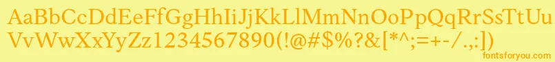 フォントAnkoPersonalUse – オレンジの文字が黄色の背景にあります。