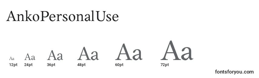 Размеры шрифта AnkoPersonalUse