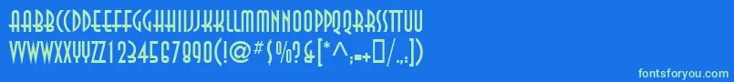 anna-Schriftart – Grüne Schriften auf blauem Hintergrund