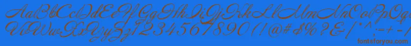 Annabelle Font – Brown Fonts on Blue Background